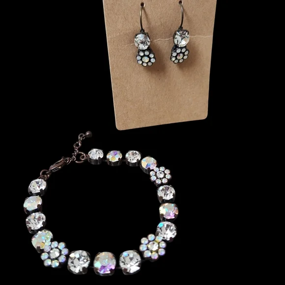 Swarovski Crystal Earrings & Bracelet Set - Picture 2 of 5
